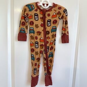 Kiki + Lulu Thanksgiving Fall Zip Footie Pajamas 0–3M